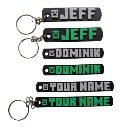Minecraft-Inspired Name Keychain