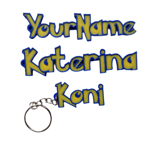 Pokemon-Inspired Name Keychain