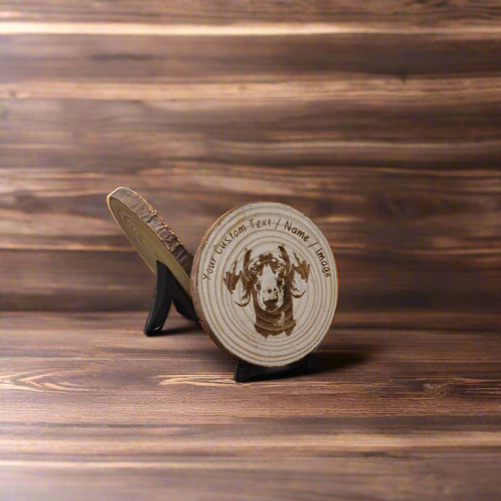 Small Wooden Display Slices with Stand