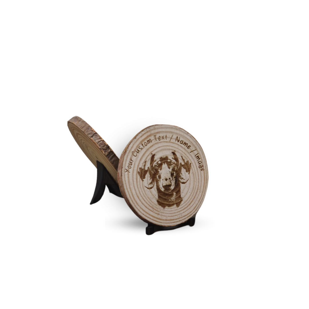 Small Wooden Display Slices with Stand