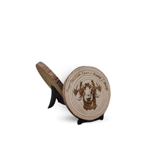 Small Wooden Display Slices with Stand