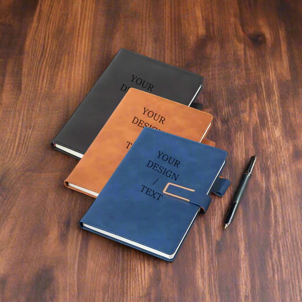 Vintage PU Leather Business Notebook – A5, 200 Pages