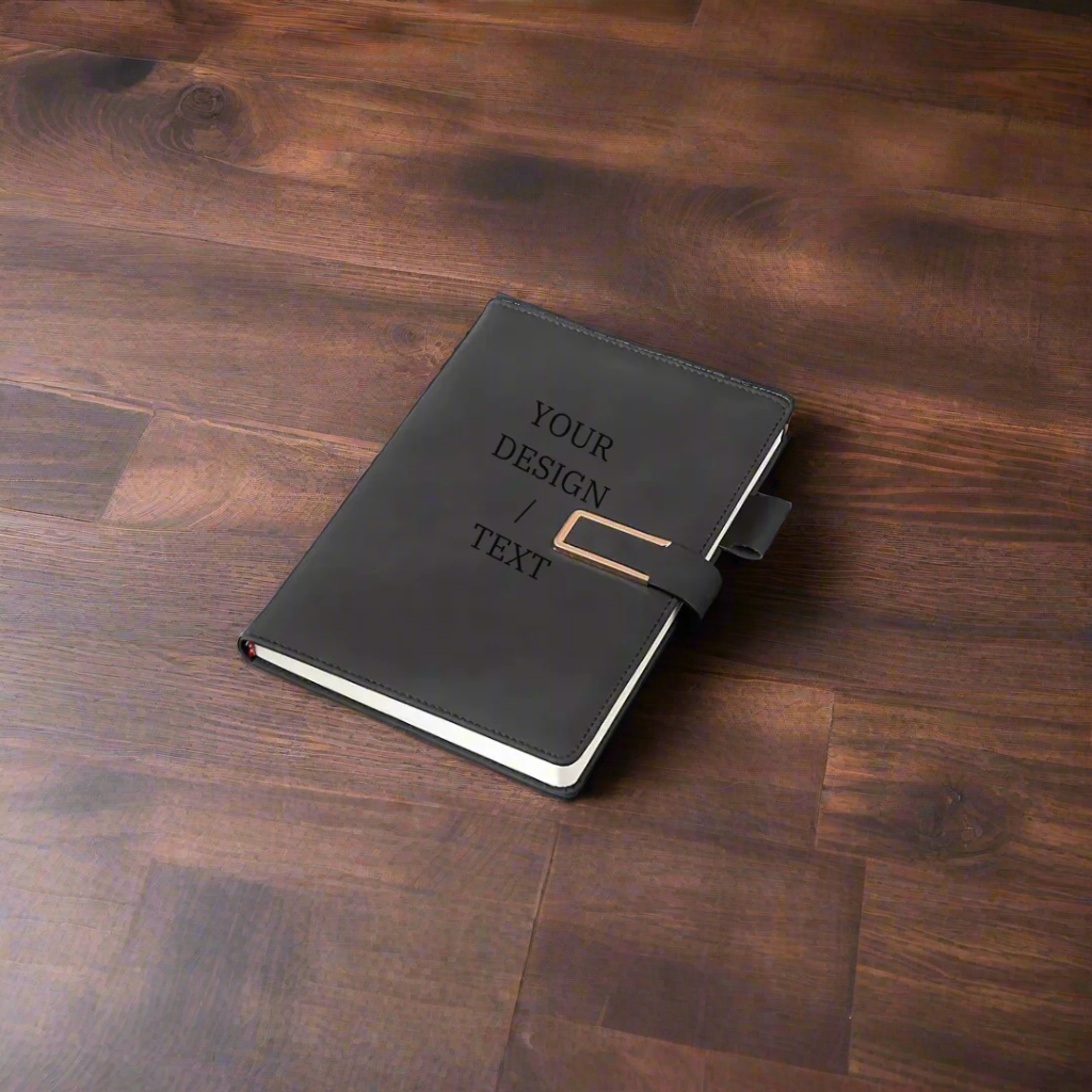 Vintage PU Leather Business Notebook – A5, 200 Pages